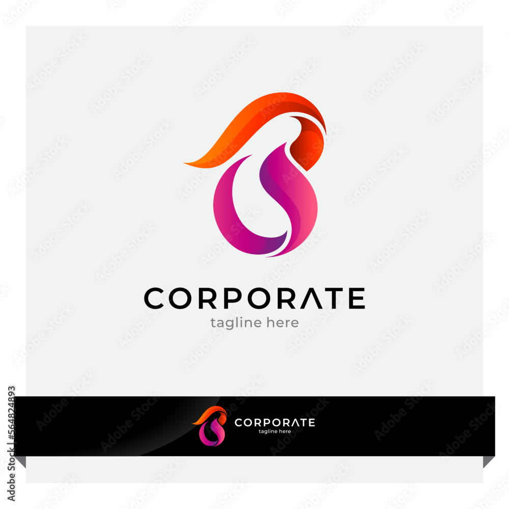 Obraz premium fire letter B logo design