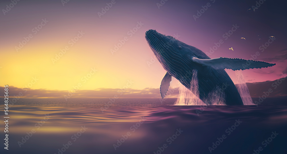 whale in the ocean, photography of a blue big whale in the sea