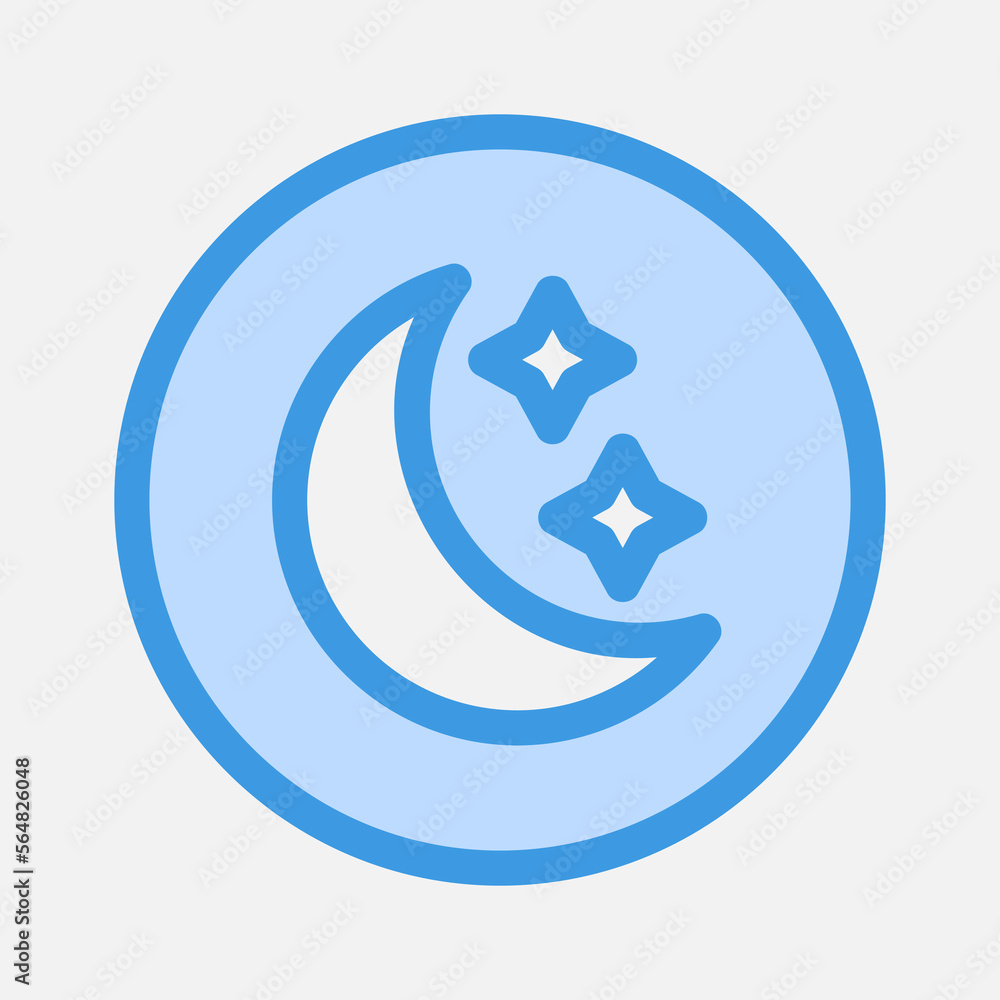Night mode icon in blue style about camera, use for website mobile app presentation Night mode icon in blue style about camera, use for website mobile app presentation