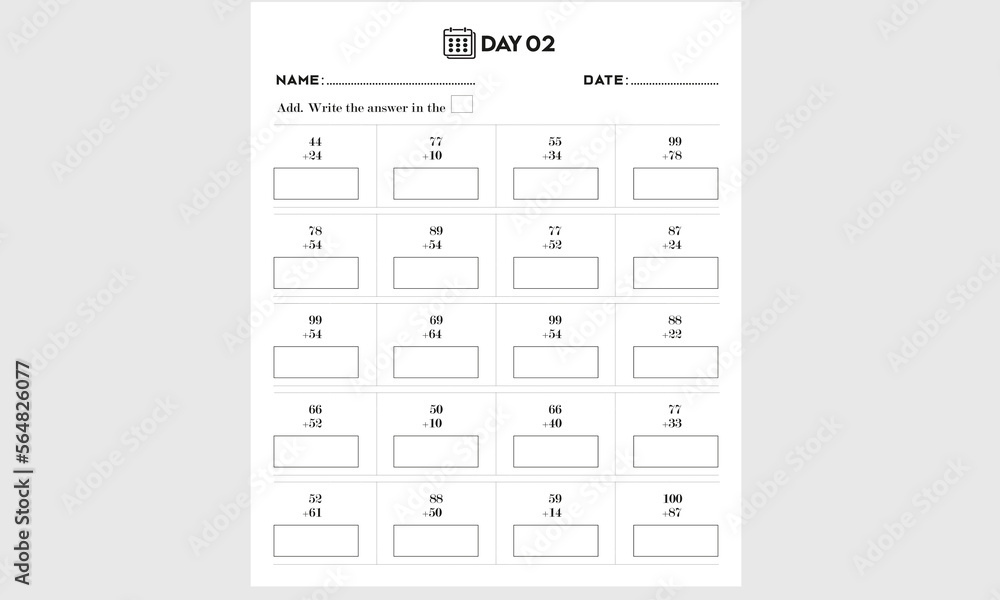 Add math worksheet for kids, Kindergarten printable activity, and ...