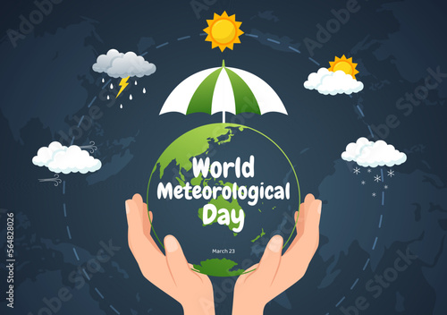 World Meteorological Day Illustration with Meteorology Science and Researching Weather in Flat Cartoon Hand Drawn for Landing Page Templates