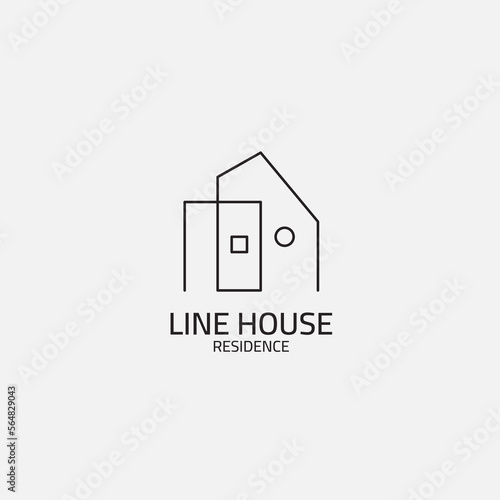 Minimalist house logo from lines.