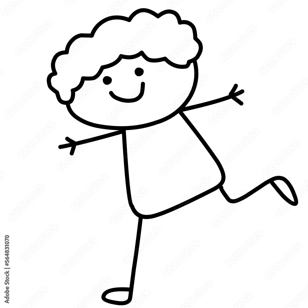 Hand Drawn Happy Stick Figure Hand Drawn Happy Stick Figure