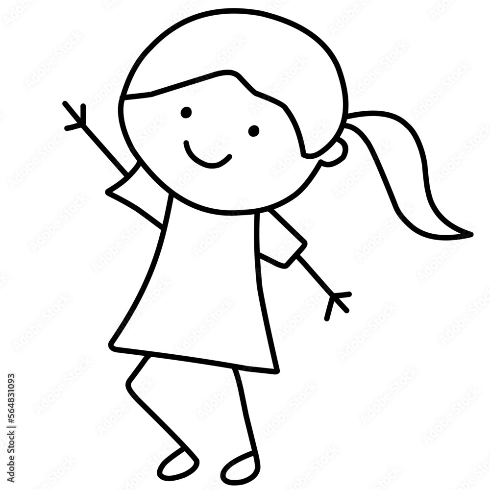 Hand Drawn Happy Stick Figure Hand Drawn Happy Stick Figure