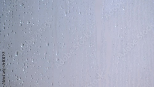 water droplets in the bathroom mirror