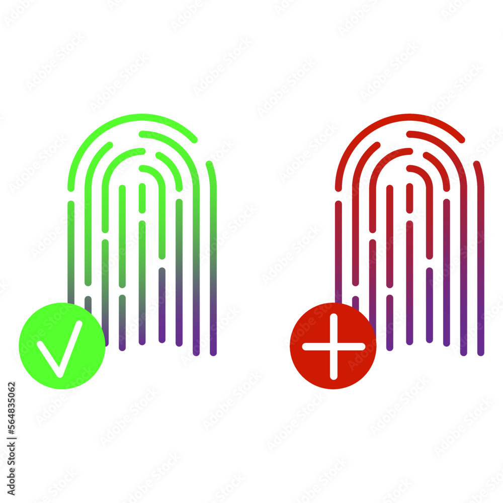 Fingerprints plus minus. Computer technology concept. Safety internet. Vector illustration. Fingerprints plus minus. Computer technology concept. Safety internet. Vector illustration.