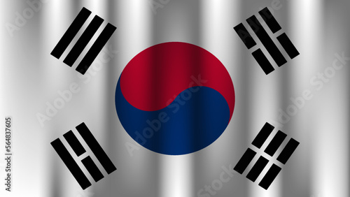 flag of  south korea country nation symbol 3d textile satin effect  background wallpaper vector