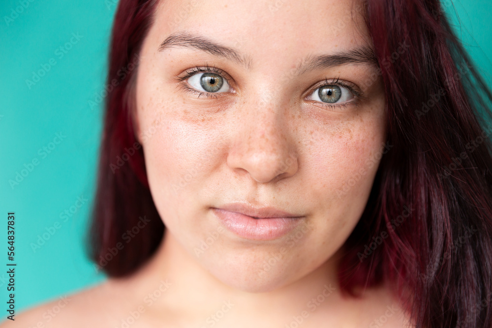 Portrait of a young woman showing her young and clean face Portrait of a young woman showing her young and clean face