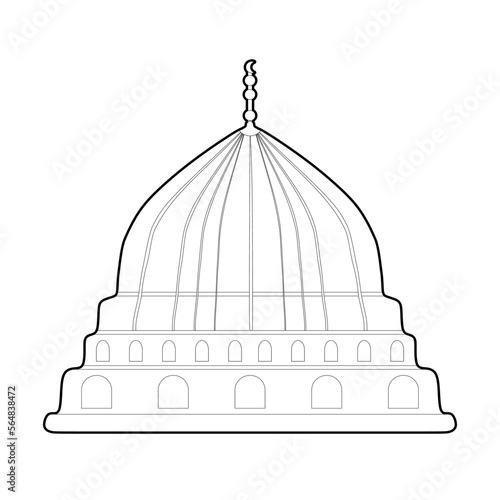 The best mosque dome outline icon, islamic ramadan icon vector illustration in trendy style. Editable graphic resources for many purposes. Prophet mosque simple icon.