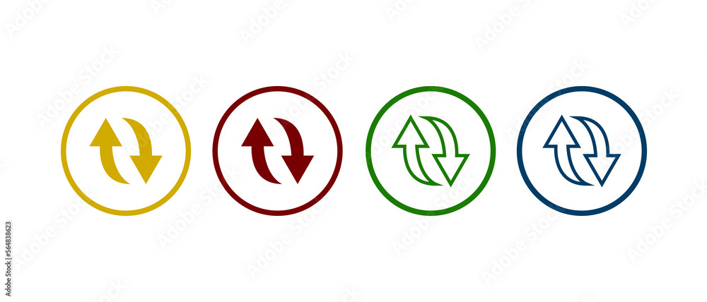 Exchange icon. Reverse arrow icon in different color design.	