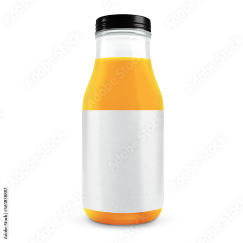Bottle juice with label isolated transparent