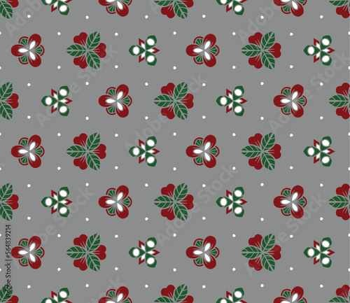 Geometric ethnic pattern seamless flower color oriental.
seamless pattern.Design for fabric,curtain,grey background, carpet, shawl,clothing,wrapping, Batik,fabric,handkerchief,Vector illustration.