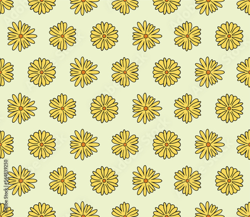 Pattern seamless flower color oriental.
seamless pattern.Design for fabric,curtain,yellow background, carpet, shawl,clothing,wrapping, Batik,fabric,handkerchief,Vector illustration.
