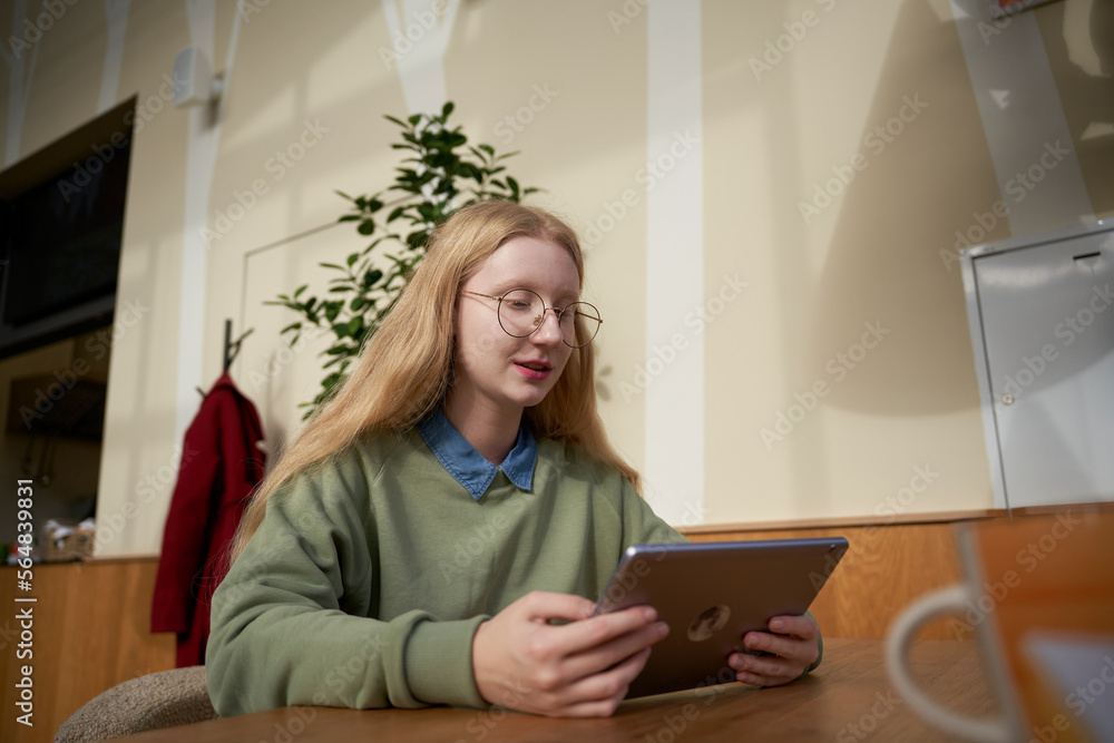 Woman Reading On Tablet Woman Reading On Tablet