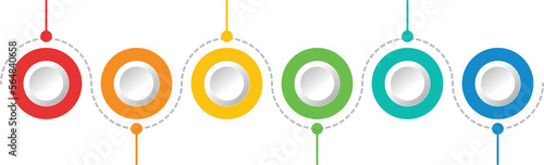 Process infographic template with 6 options.