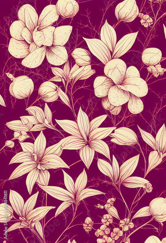 intricate floral pattern photorealistic highly detail Generative AI Content by Midjourney