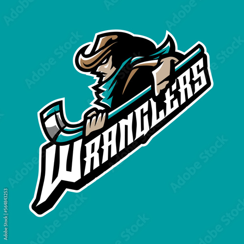 Cowboys Mascot Logo for Hockey Team