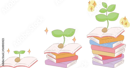 本と植物　知識の積み上げのイメージ1
