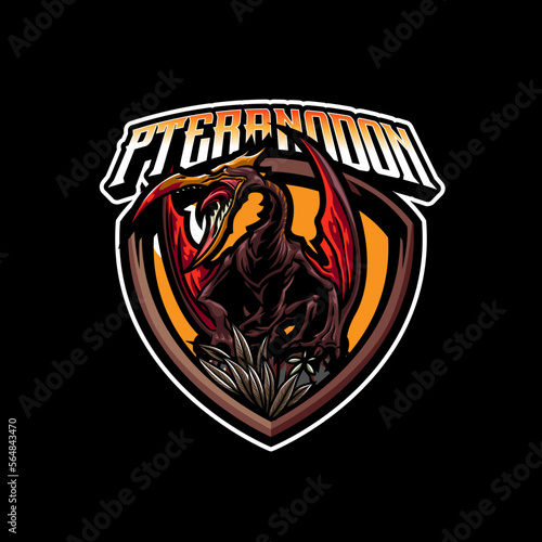Pteranodon Dinosaur Mascot Logo for Gaming and Sport Team