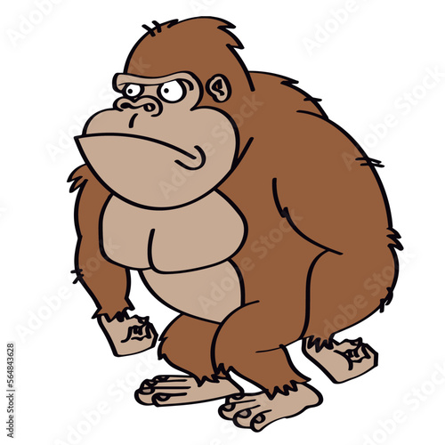 Character_animal_gorila_wild_brown_standing