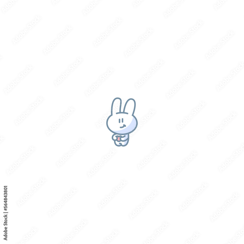 Cute Rabbit Emoticon Sticker-Idle