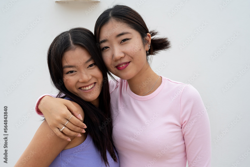 Portrait of two asian friends Portrait of two asian friends