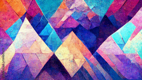 abstract background consisting of triangles. Gradient blue color illustration Generative AI Content by Midjourney