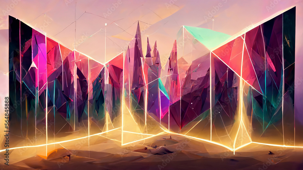 geometric magic square lines background illustration Generative AI ...