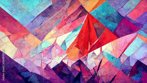 abstract background consisting of triangles. Gradient color illustration Generative AI Content by Midjourney