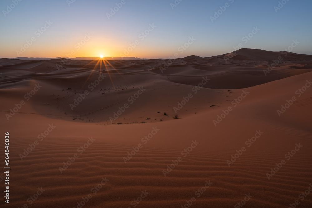 Beatiful view of dunes in Sahara desert, Morocco. Beatiful view of dunes in Sahara desert, Morocco.
