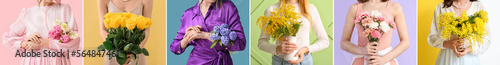 Collage with women holding ...
