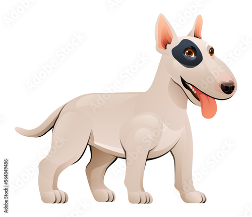 Bull terrier dog vector cartoon illustration