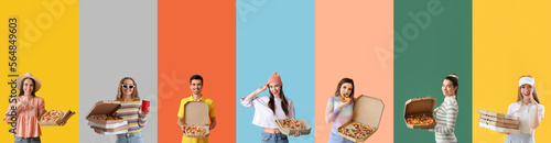 Set of people with tasty pi...