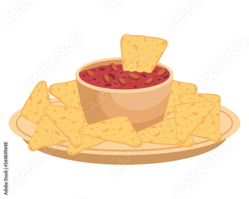 nachos with beans sauce