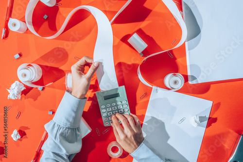 Accountant noticing financial transactions.