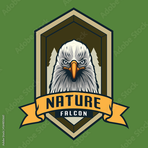 Outdoor logo style with bald eagle