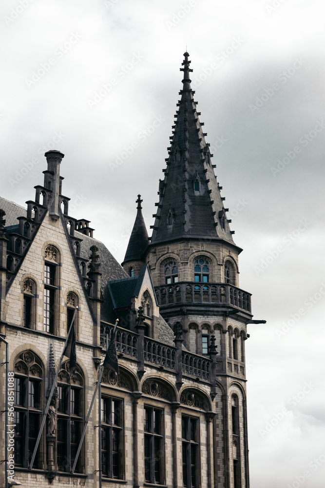 Closeup of the gothic architecture of Ghent Closeup of the gothic architecture of Ghent