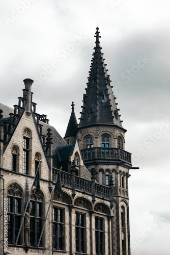 Closeup of the gothic architecture of Ghent photo