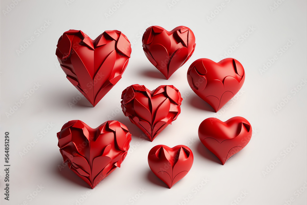 Obraz premium Red heart shaped illustration vector art, great for valentines day, textile, background, wallpapers