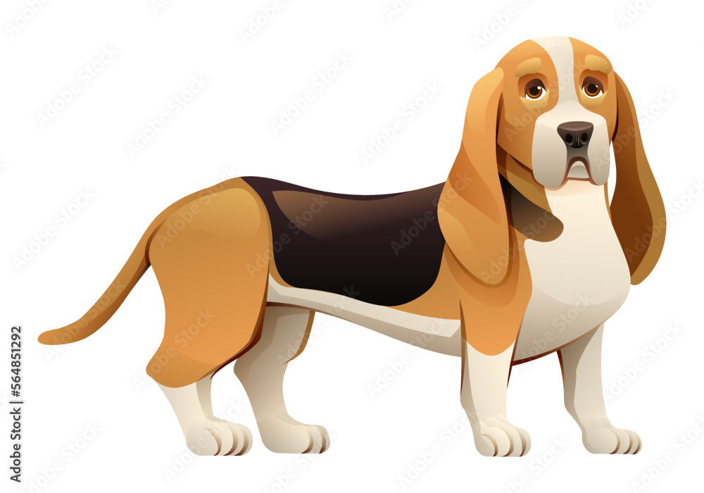 Basset hound dog vector cartoon illustration Stock Vector | Adobe Stock