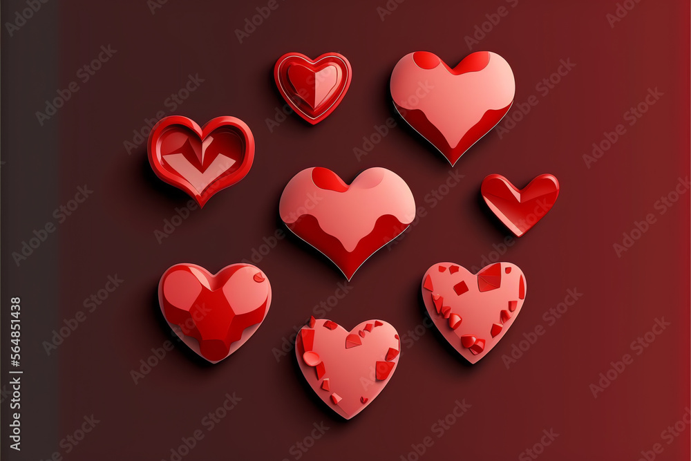 Red heart shaped illustration vector art, great for valentines day, textile, background, wallpapers Red heart shaped illustration vector art, great for valentines day, textile, background, wallpapers