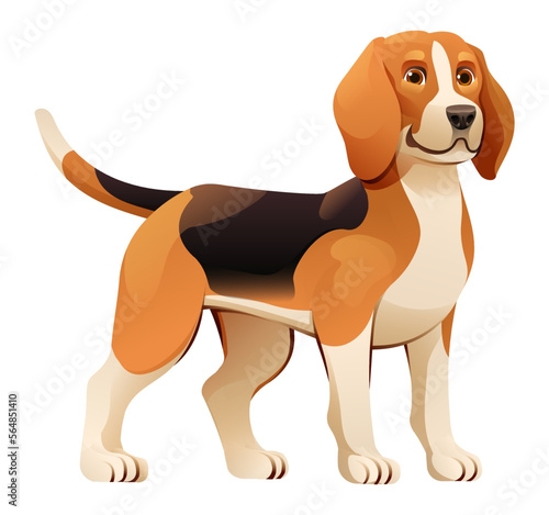 Cute beagle dog vector cartoon illustration