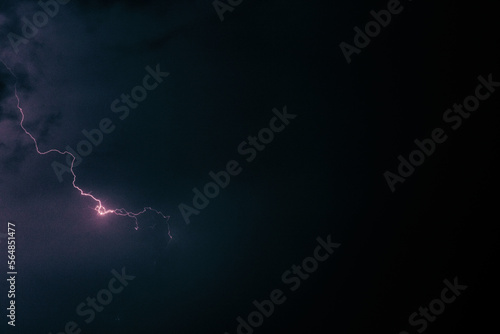 Lightning Bolt Illuminating Night Sky