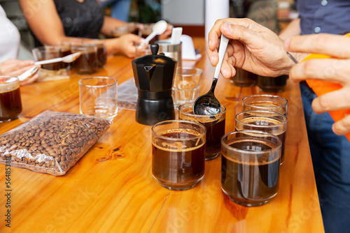 Prepeparation of Colombian coffee photo