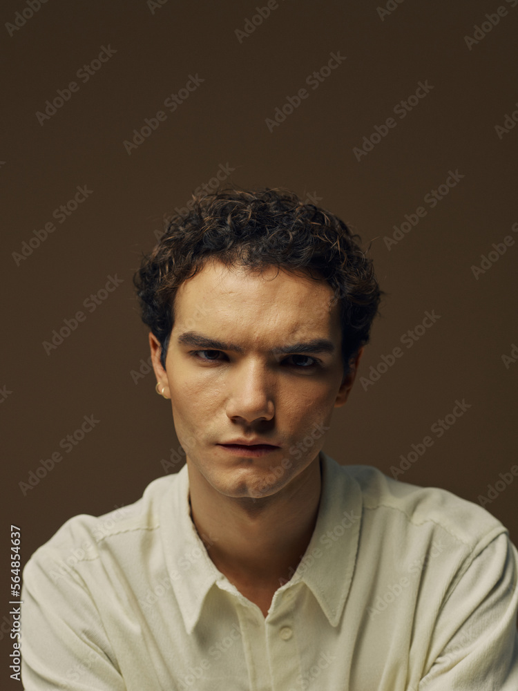 Man with severe expression portrait Man with severe expression portrait