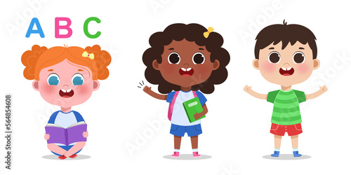 happy children illustration student