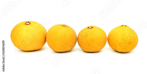 Ripe organic yellow santol Sweet and sour fruit that can be used to cook a variety of dishes both savory and sweet It is high in vitamin C which is beneficial to the body.  put on a white background.