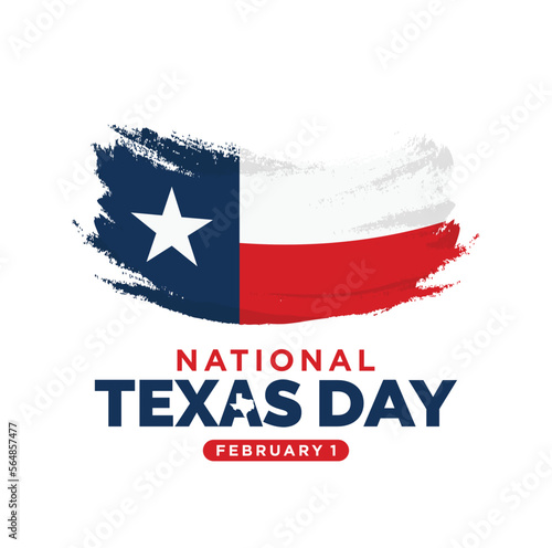 National Texas Day. February 1. Vector Illustration.