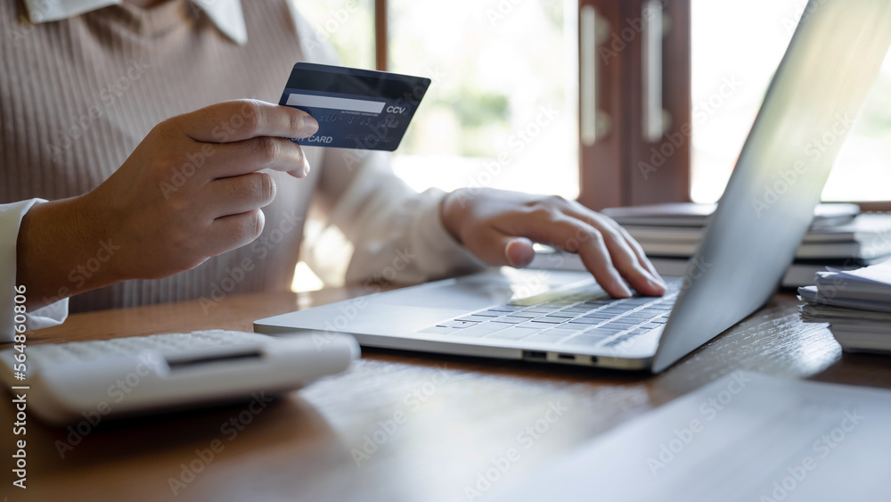 Business Professional Chartered Accountant Woman working with computer and calculator Sales Invoice Accounting Business Professional Chartered Accountant Woman working with computer and calculator Sales Invoice Accounting