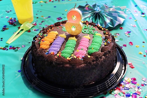 birthday cake with candle 8